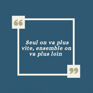 Séminaires-Citation seul on va plus vite, ensemble on va plus loin(1080 × 1080 px) vers bleu & sauge